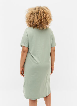 Nachthemd aus Baumwolle mit Print, Green Milieu w. Day, Model image number 1