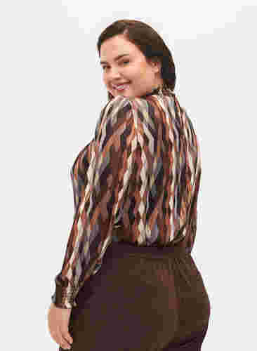 Bedruckte Bluse mit Smock, Earthy Zig Zag, Model image number 1