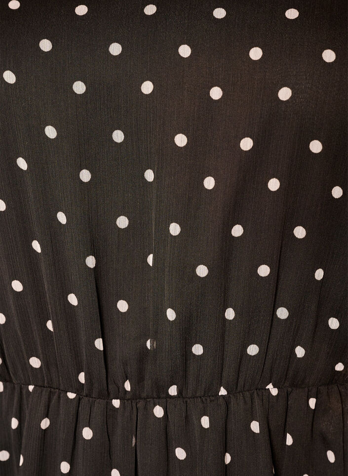 Kleid aus Chiffon mit Polka Dots und langen &Auml;rmeln, Braun, Packshot image number 2