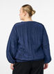 Bluse mit V-Ausschnitt und Crinkle-Struktur, Blau, Model image number 2
