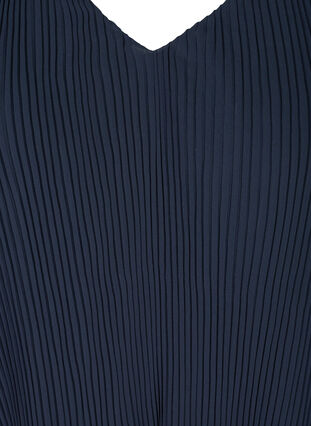 Langarm Plissee-Bluse mit V-Ausschnitt, Night Sky, Packshot image number 2