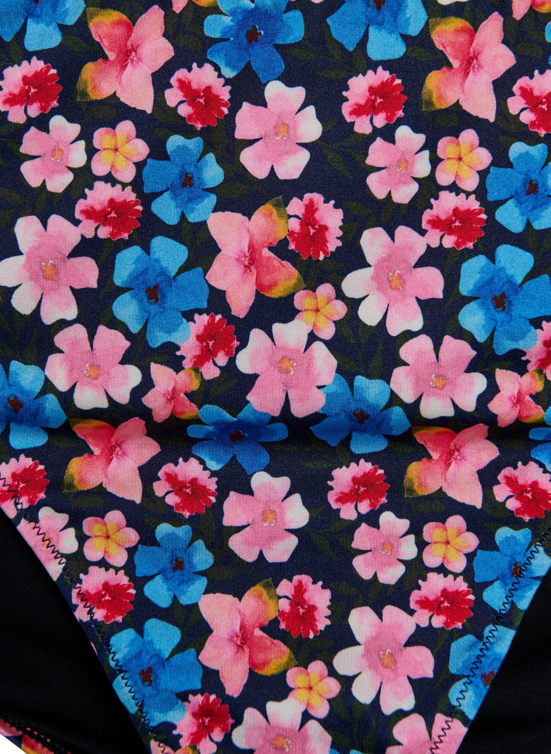 ZizziHoch taillierte Bikinihose mit floralem Muster, Rot, Packshot image number 2