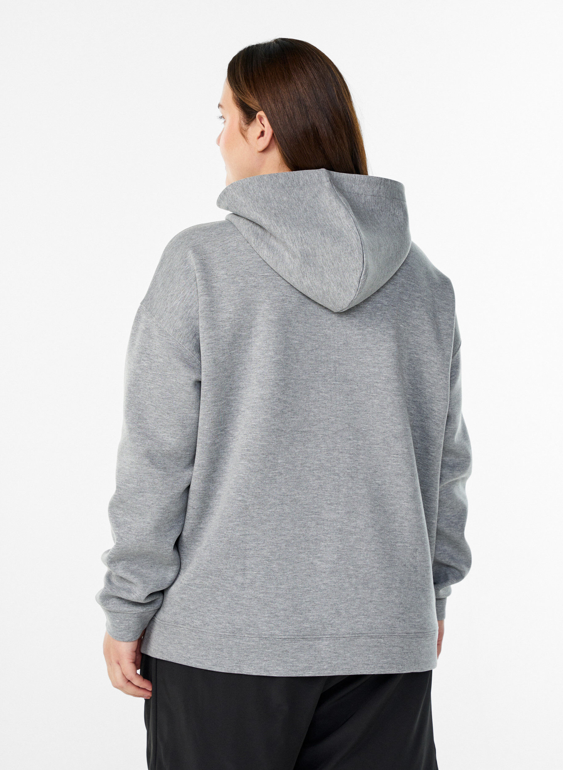 ZizziScuba-Hoodie mit Rei&szlig;verschluss und Taschen, Grau, Model image number 2