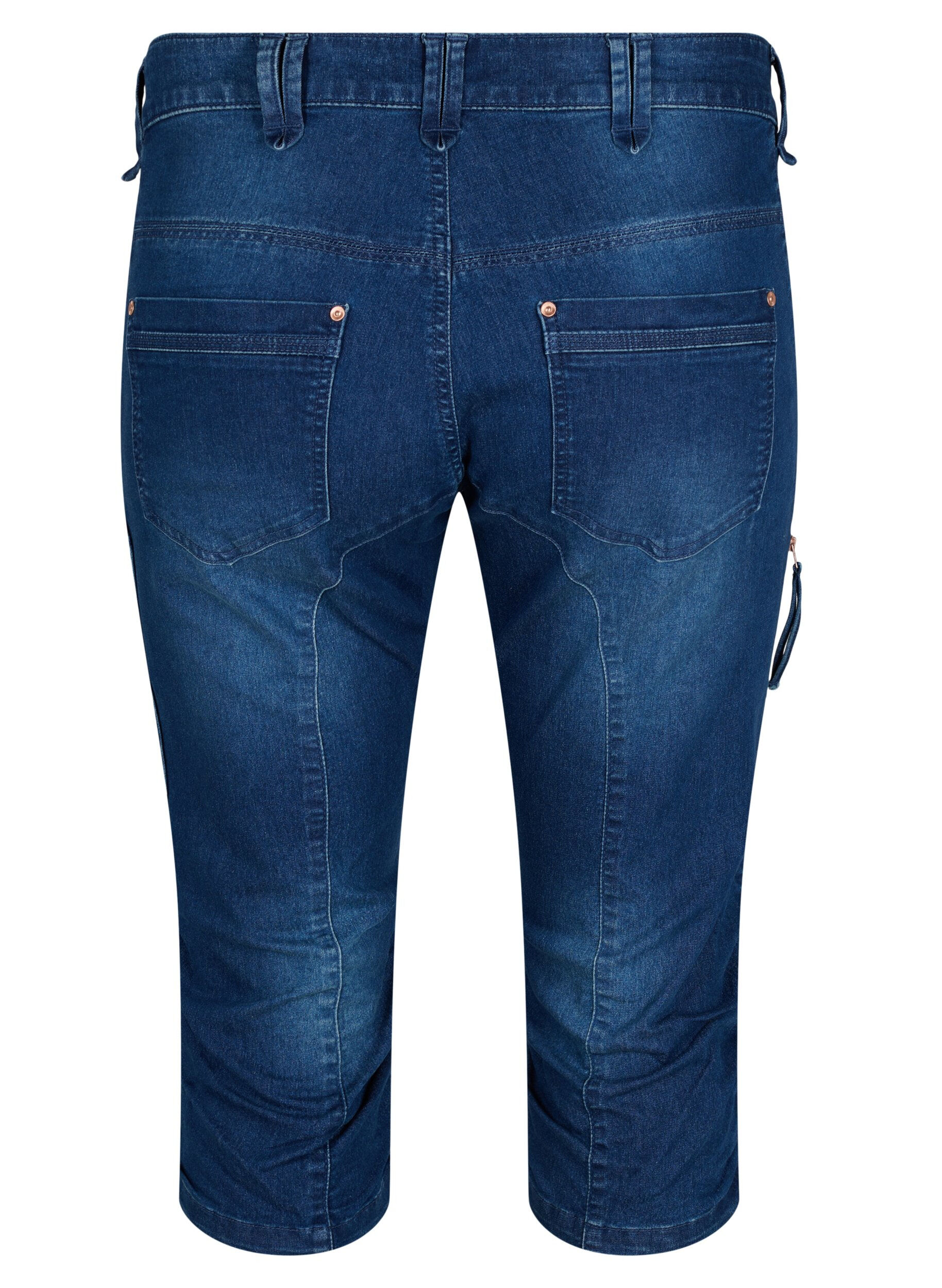 ZizziSlim Fit Caprijeans mit Taschen, Blau, Packshot image number 1