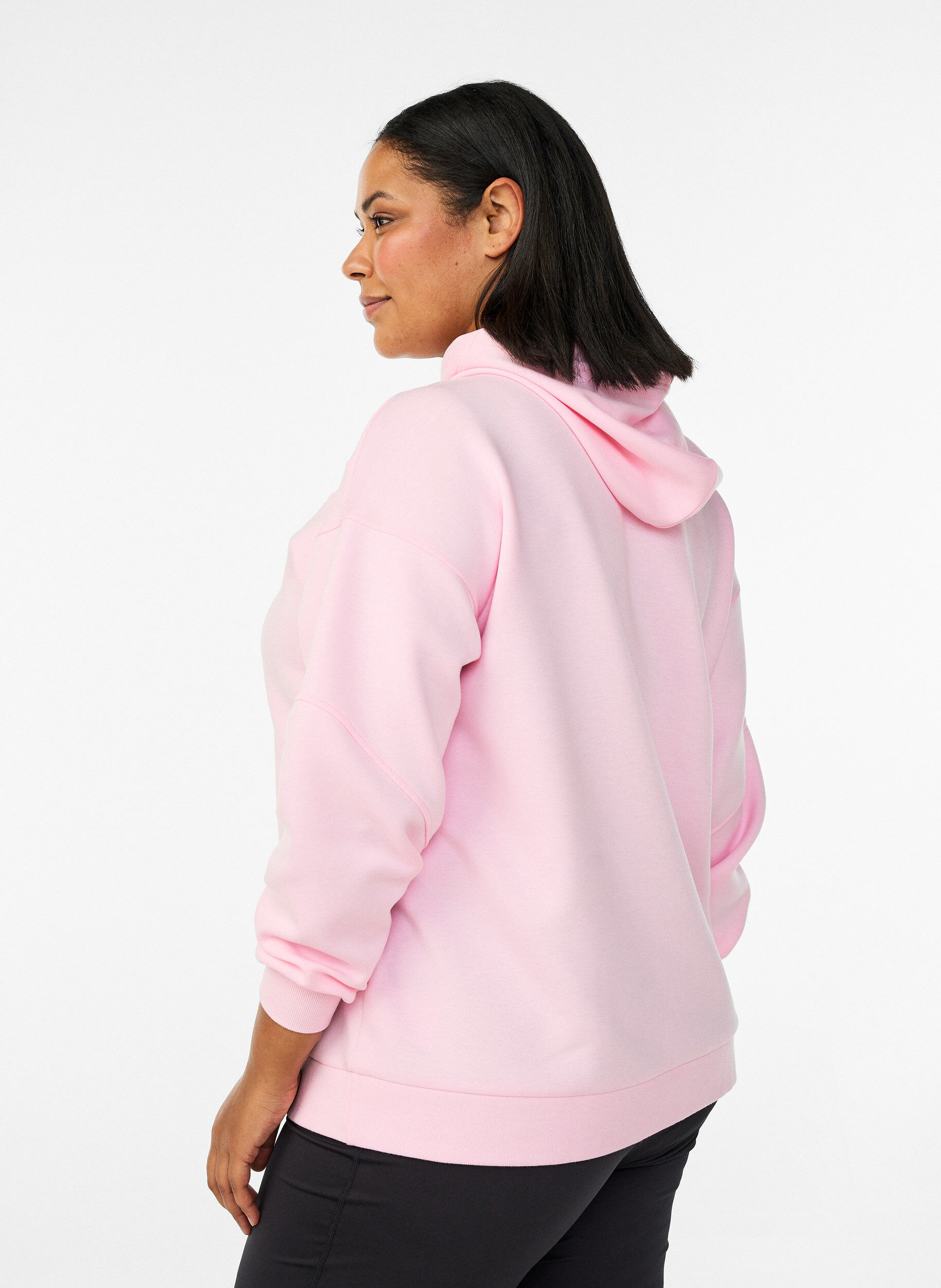 ZizziSportlicher Scuba-Hoodie mit Ziern&auml;hten, Pink, Model image number 2