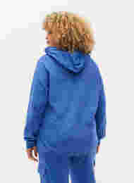 Sweatshirt mit Kapuze und Textprint, Dazzling Blue, Model