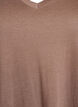 Einfarbiges Oversize T-Shirt mit V-Ausschnitt, Braun, Packshot image number 2