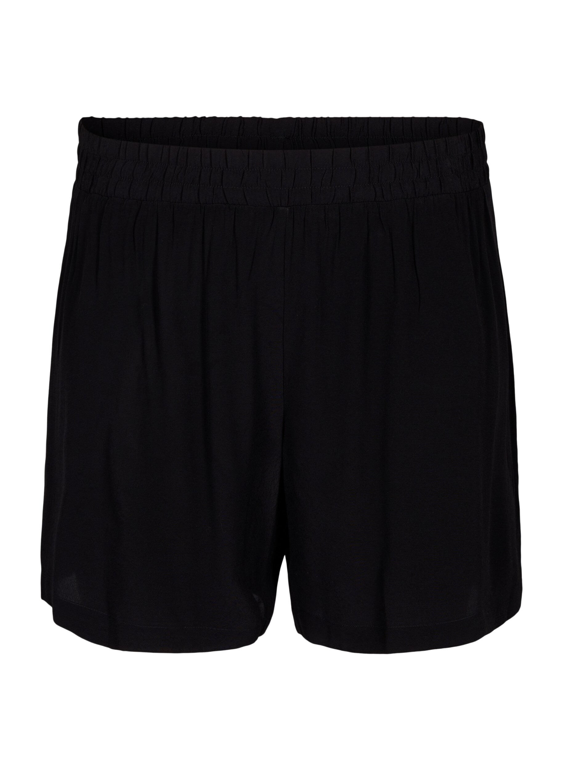 ZizziLocker sitzende Shorts aus Viskose, Black, Packshot image number 0