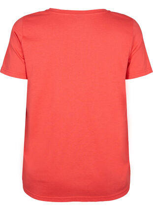 Kurzärmeliges T-Shirt mit V-Ausschnitt, Cayenne, Packshot image number 1