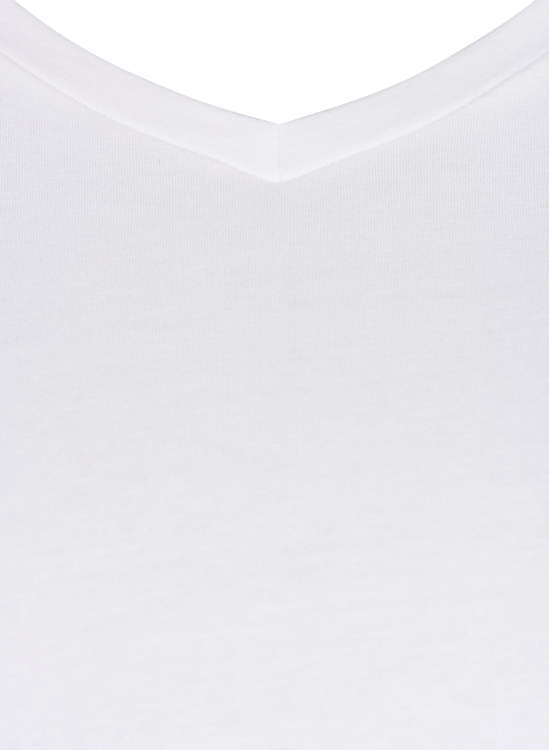 ZizziEinfarbiges basic T-Shirt aus Baumwolle, Wei&szlig;, Packshot image number 2