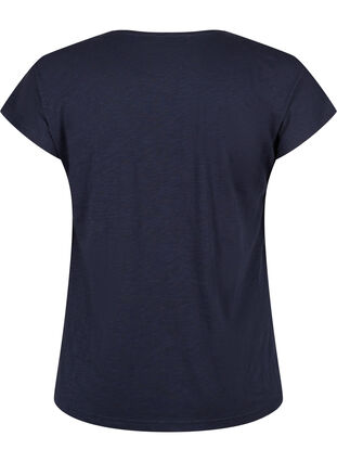 T-Shirt aus Baumwolle mit Blattprint, Night Sky W. leaf, Packshot image number 1