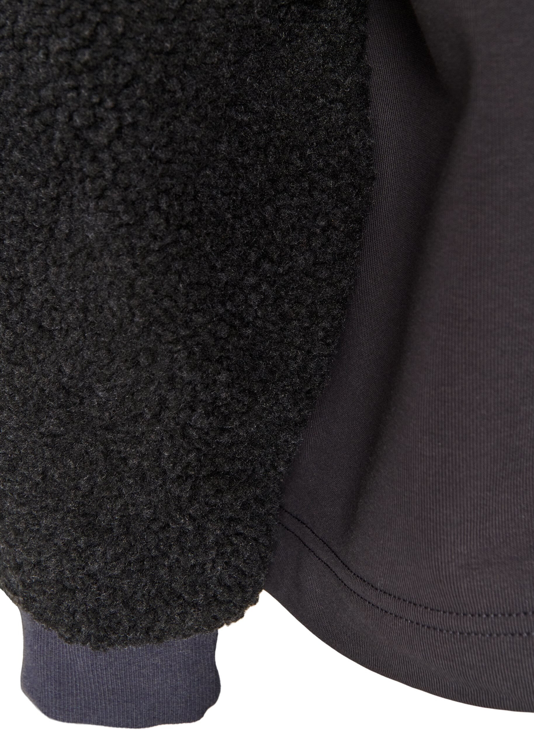 ZizziSweatshirt mit Teddy-&Auml;rmeln und hohem Kragen, Grau, Packshot image number 3