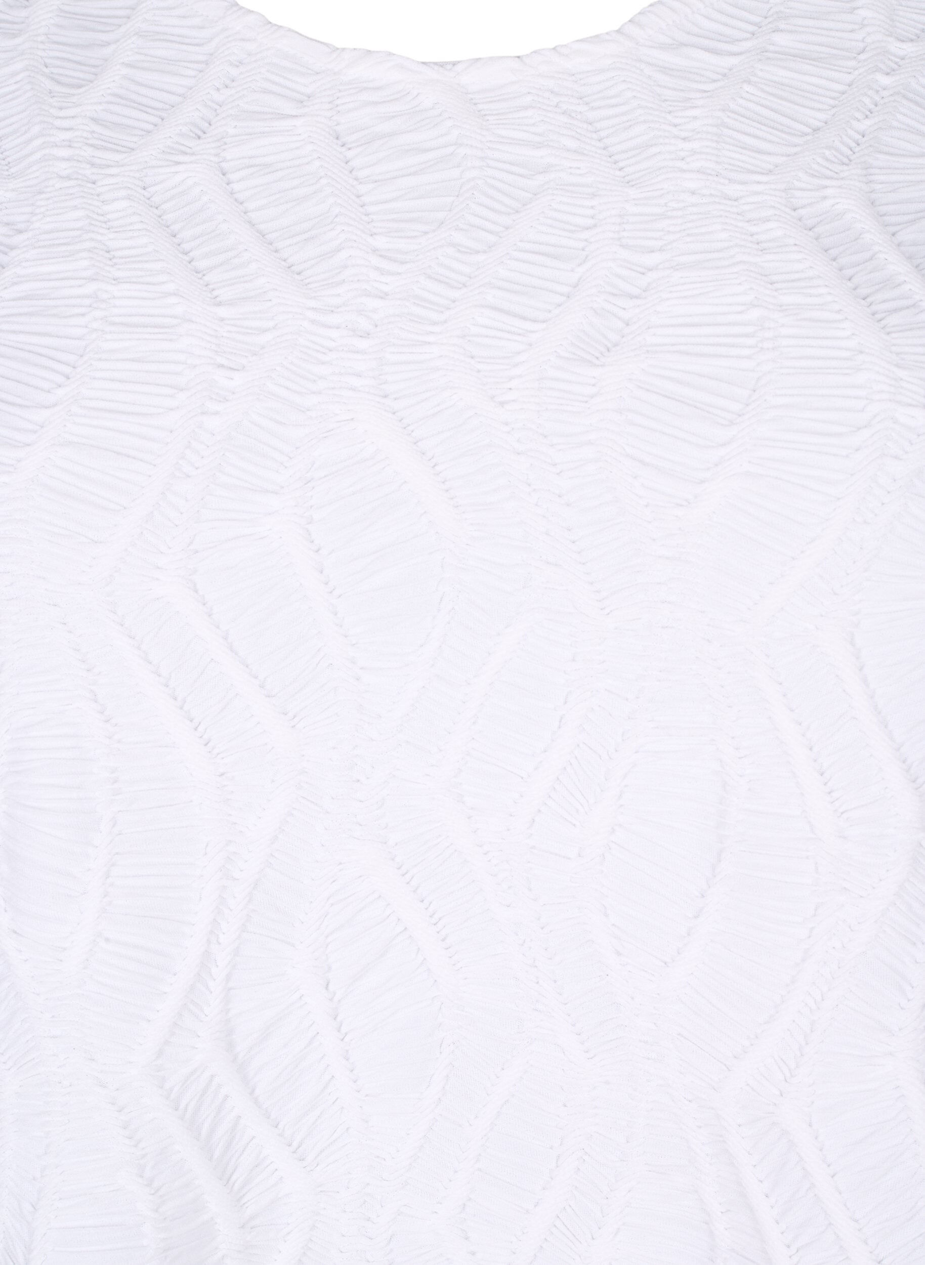 ZizziStrukturierte Bluse mit kurzen &Auml;rmeln, Bright White, Packshot image number 2