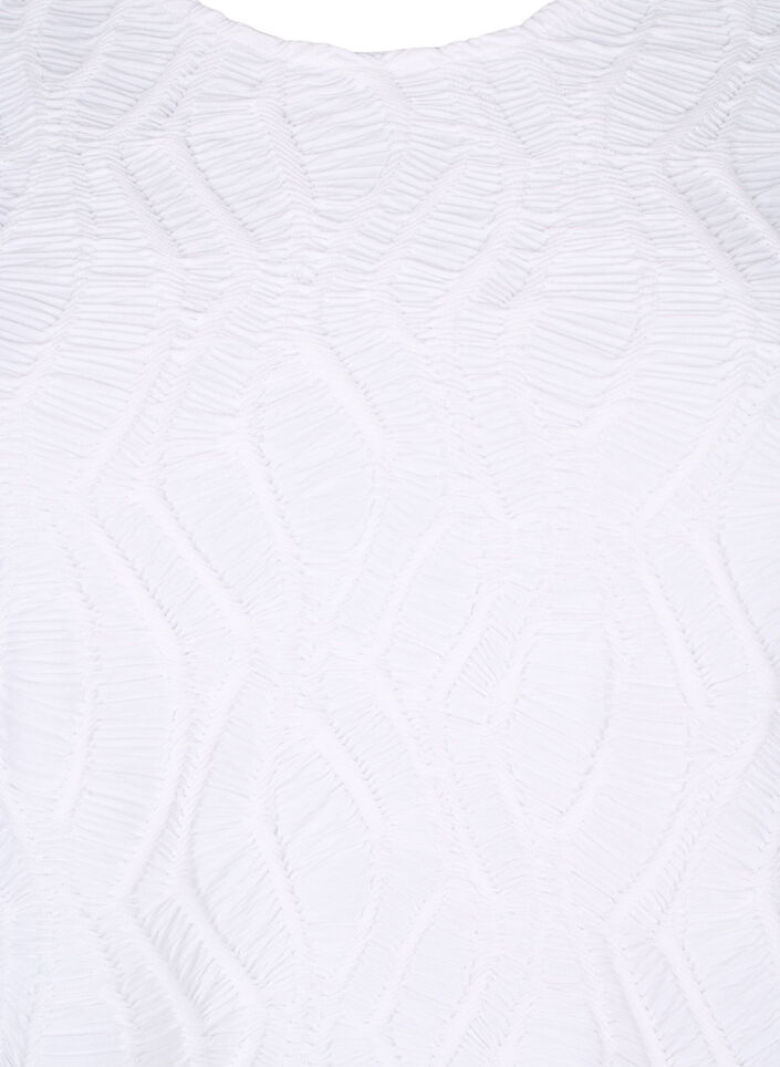 Strukturierte Bluse mit kurzen Ärmeln, Bright White, Packshot image number 2