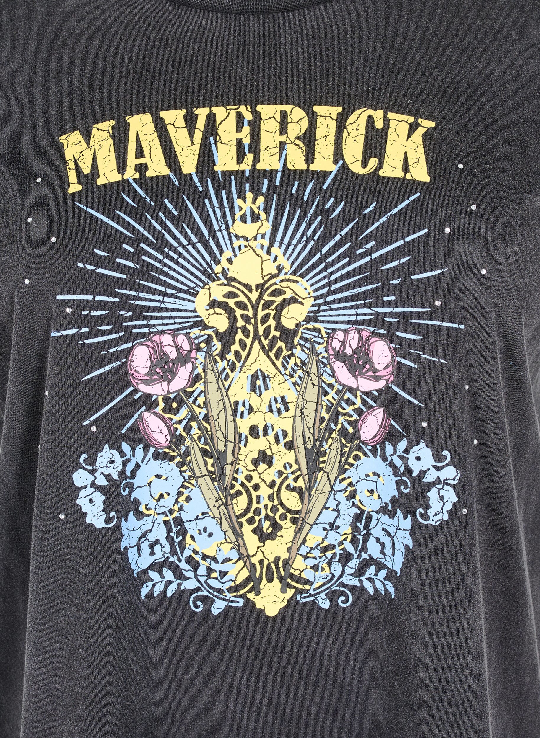 ZizziT-Shirt aus Bio-Baumwolle mit Grafikprint, Grau, Packshot image number 2