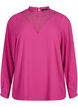 Langärmelige Bluse mit Spitzendetail, Festival Fuchsia, Packshot image number 0