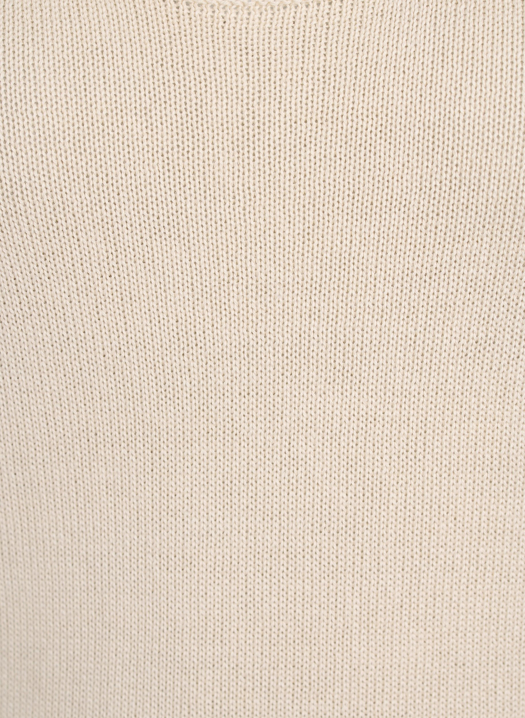 Zizzi&Auml;rmelloses Stricktop mit Muschelkante, Sandshell, Packshot image number 2