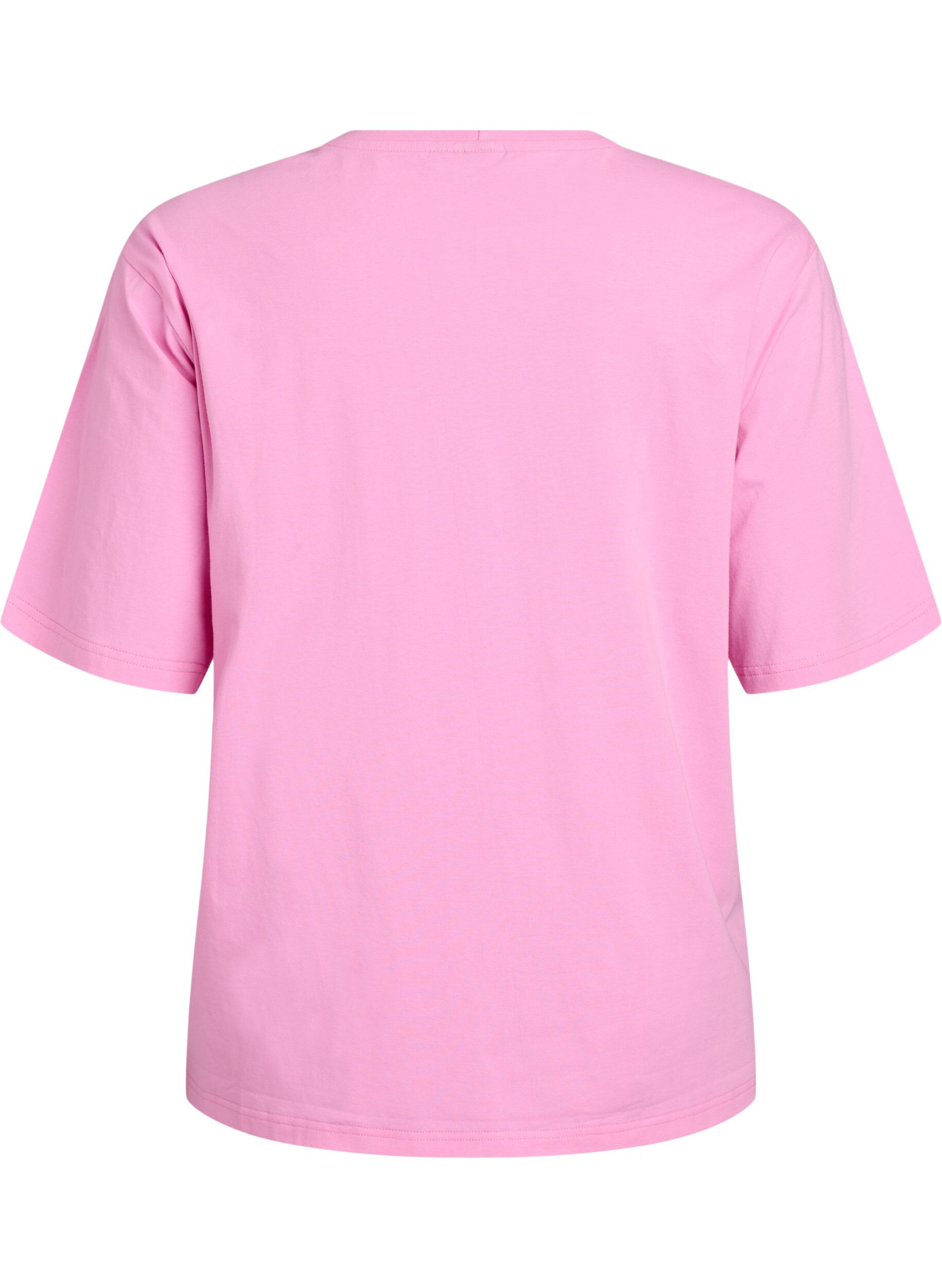 ZizziSportliches T-Shirt aus Bio-Baumwolle, Pink, Packshot image number 1
