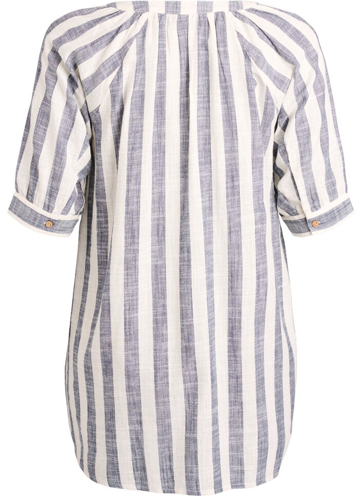 Tunika aus Baumwolle mit V-Ausschnitt, Blau, Packshot image number 1