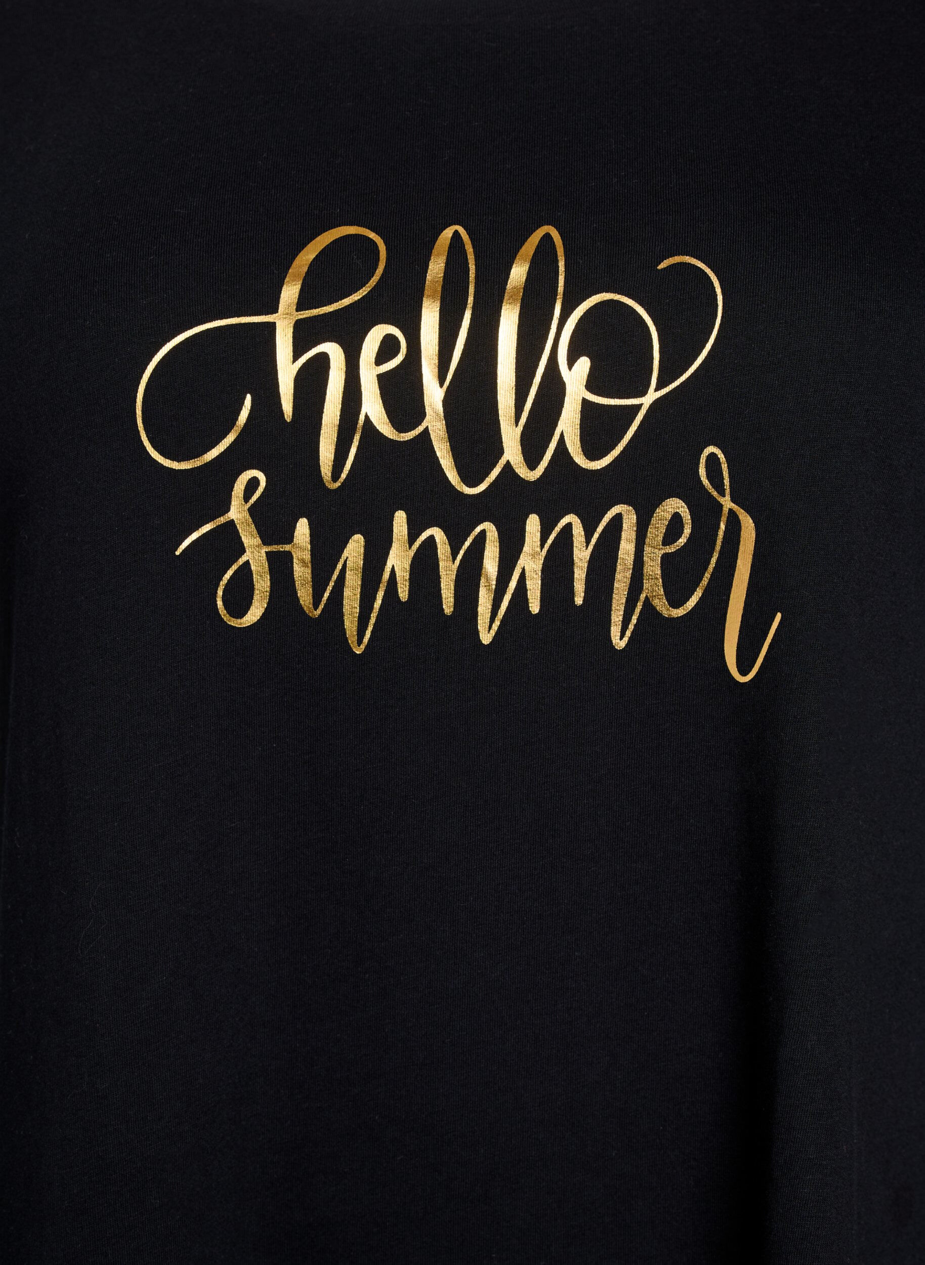 ZizziT-Shirt mit Rundhalsausschnitt und A-Linie, Schwarz, Packshot image number 2