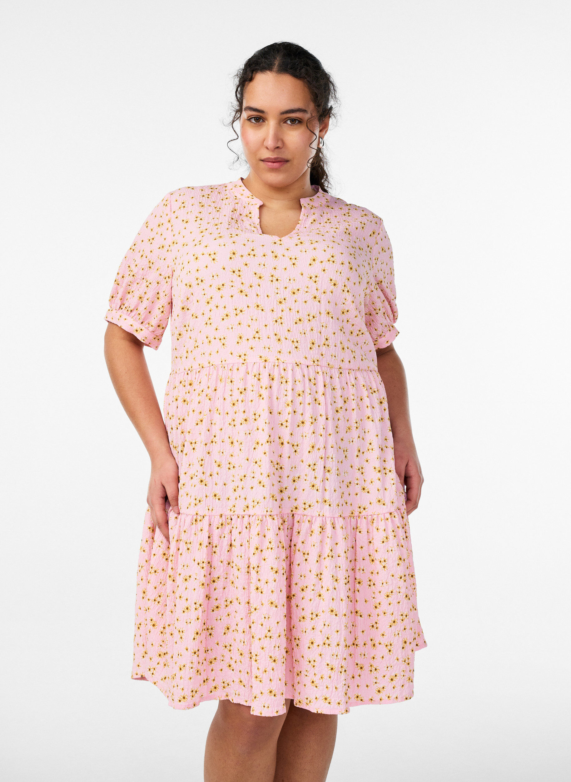 Kurzes A-Linien-Kleid, Rot, Model