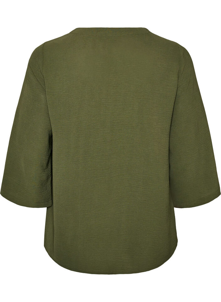 Bluse mit 3/4-&Auml;rmeln, Gr&uuml;n, Packshot image number 1