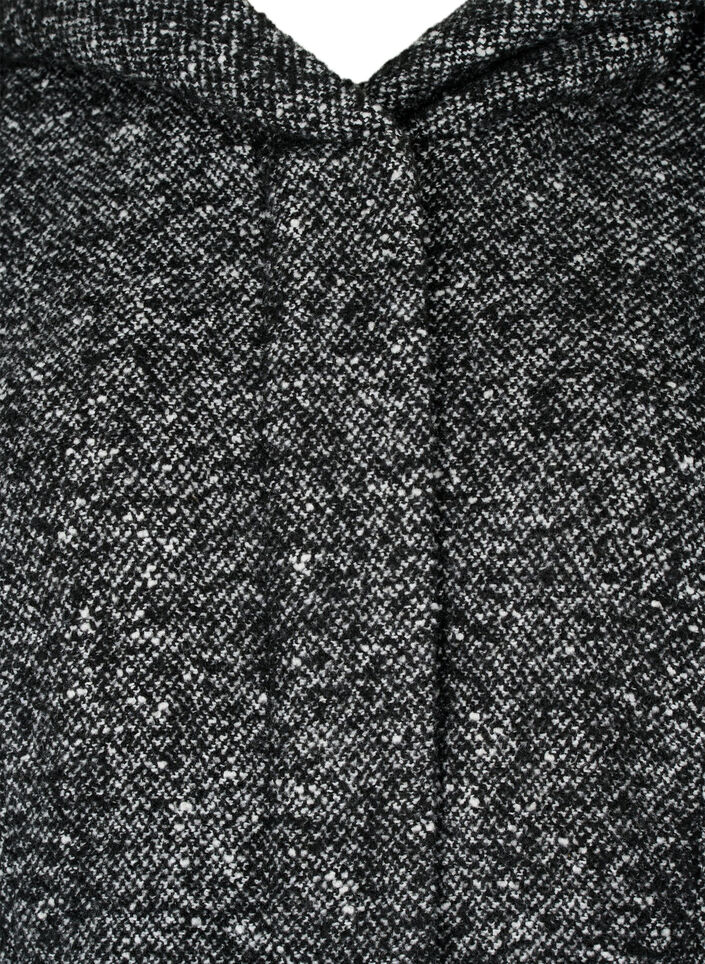 Bouclé-Mantel mit Wolle, Black Mel., Packshot image number 2