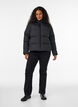 Kurze Pufferjacke mit hohem Kragen, Schwarz, Model image number 1