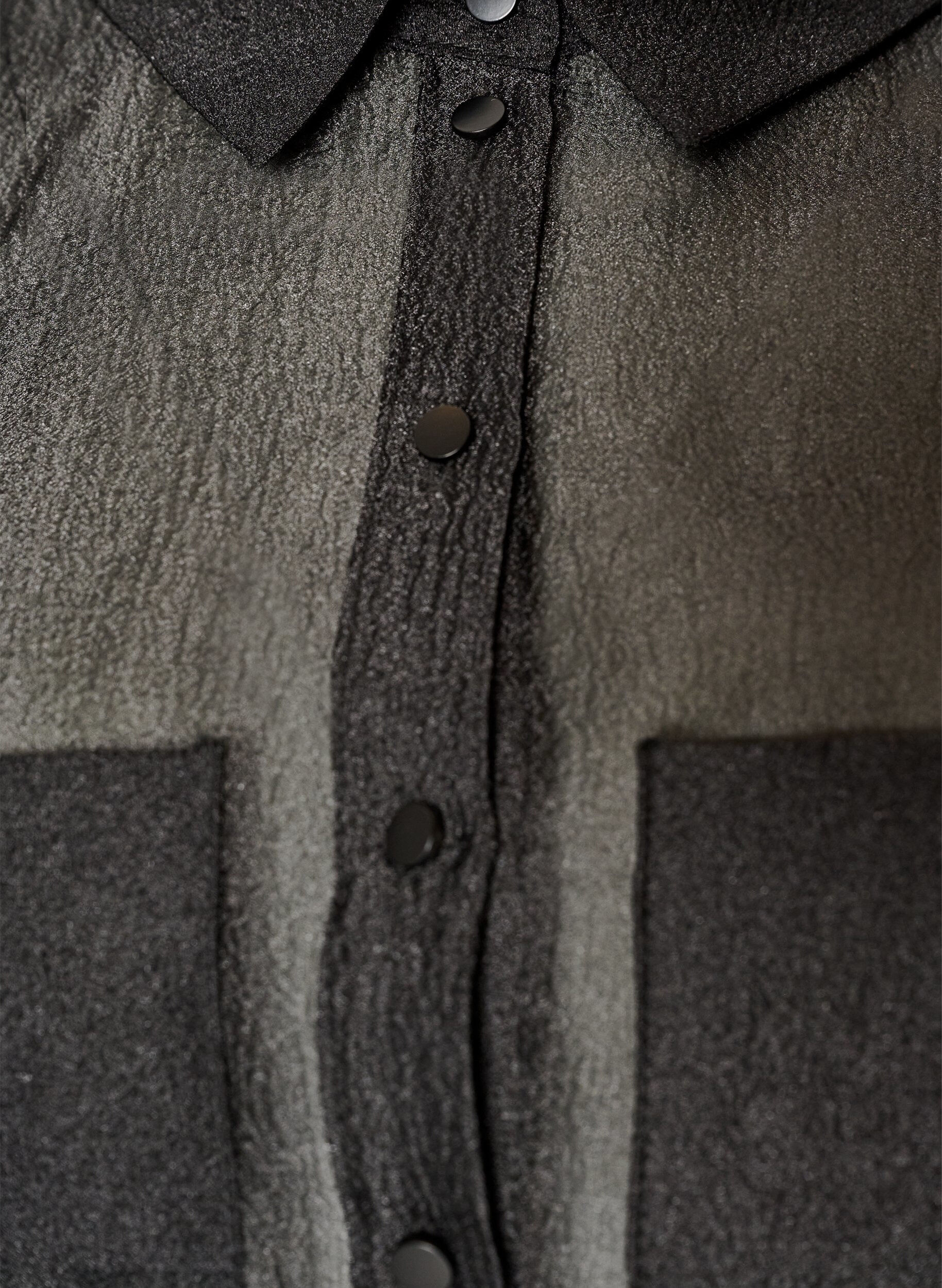 ZizziTransparente kurz&auml;rmelige Bluse mit Brusttaschen, Schwarz, Packshot image number 2