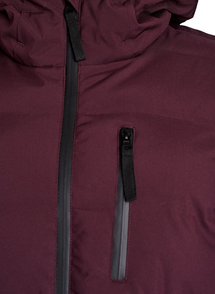 Puffermantel mit Kapuze und Taschen, Dunkles Bordeaux, Packshot image number 2