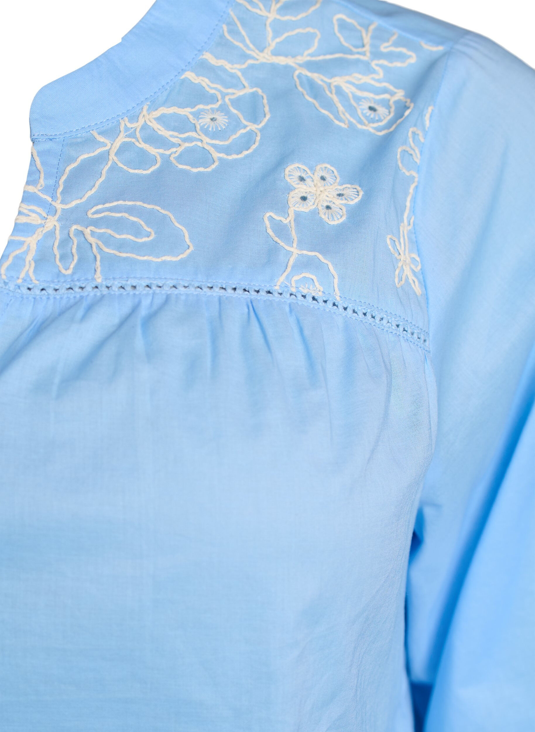 ZizziBluse mit Stickereidetails, Blau, Packshot image number 2