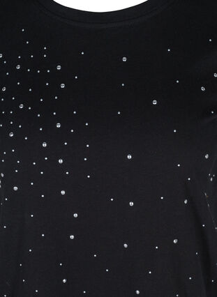 T-Shirt aus Bio-Baumwolle mit Nieten, Black, Packshot image number 2