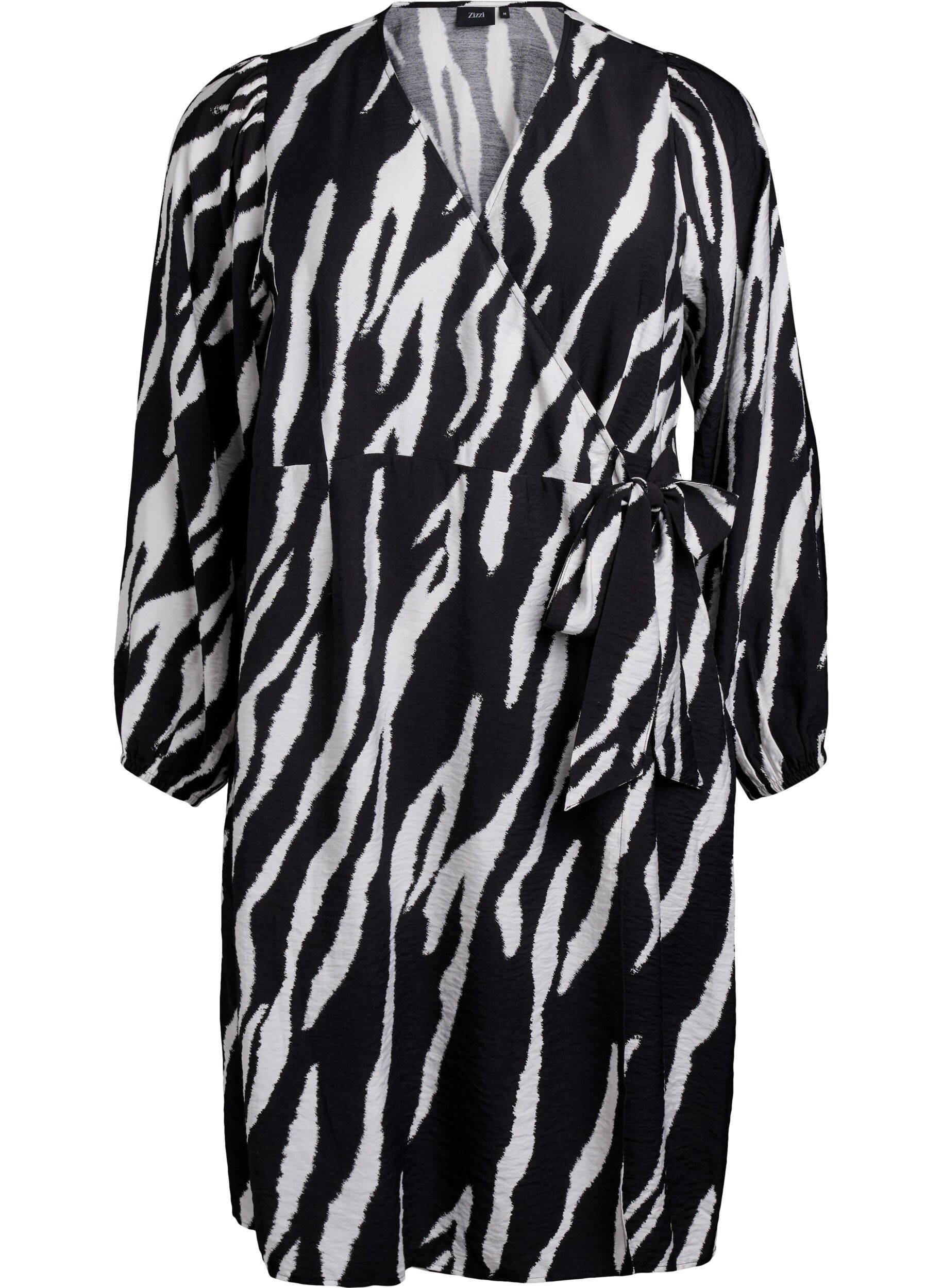 Kurzes Wickelkleid mit Zebraprint