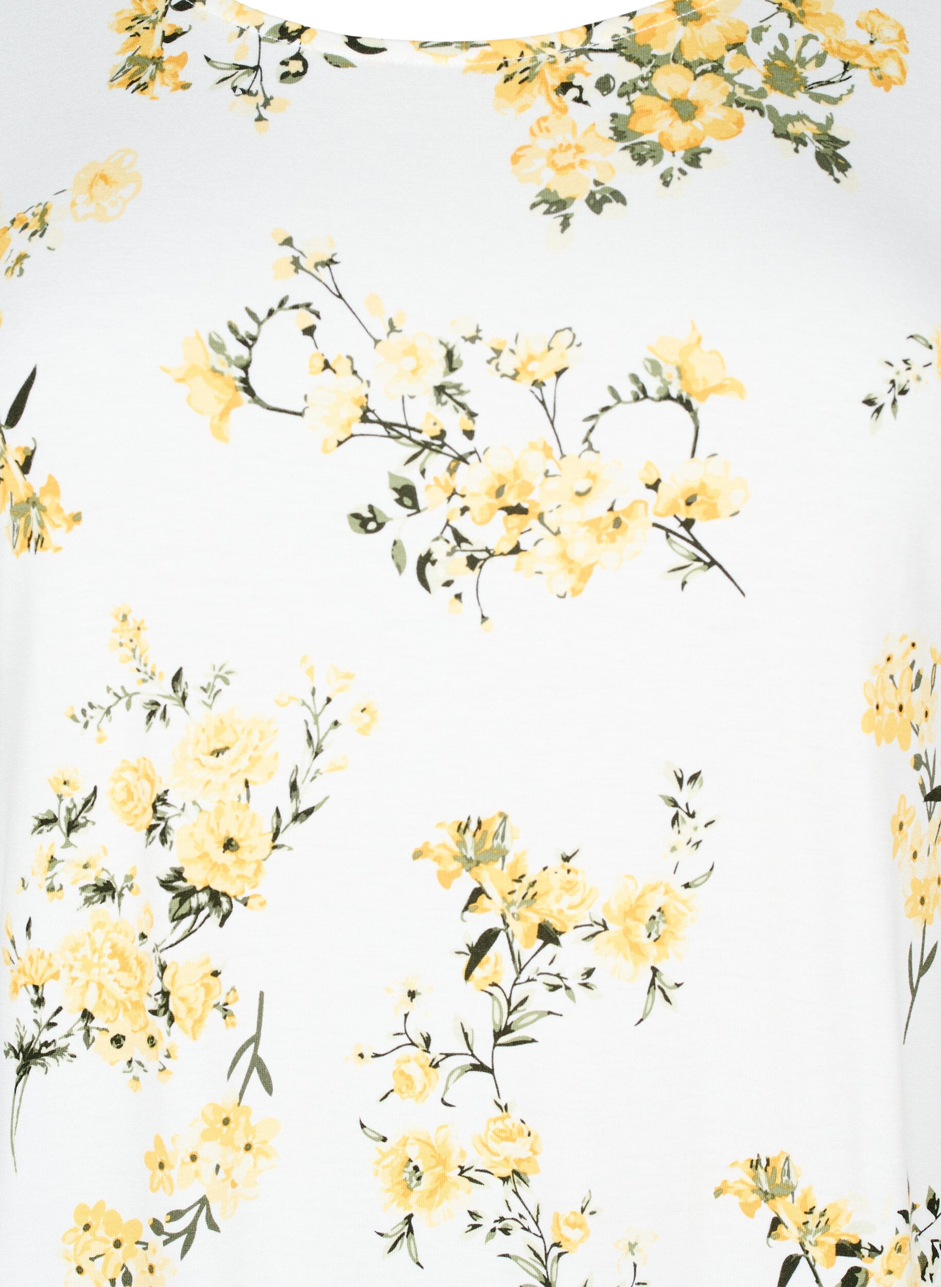 ZizziT-Shirt mit floralem Print, Gelb, Packshot image number 2
