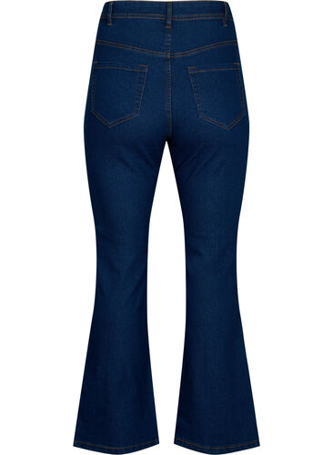 FLASH - Hoch taillierte Jeans mit Bootcut, Blue denim, Packshot image number 1