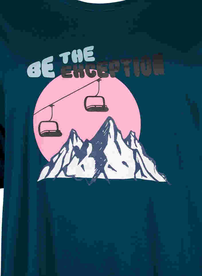 Baumwoll-T-Shirt mit Print, Deep Teal/Sea Pink, Packshot image number 2