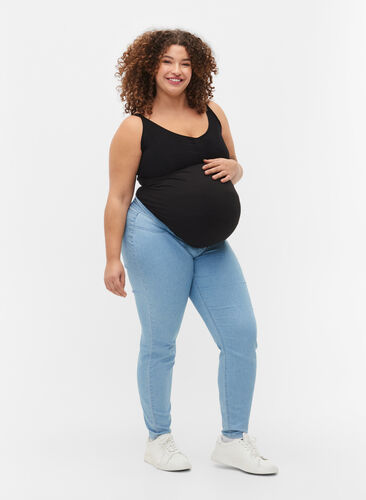 Schwangerschafts-Jeggings mit Taschen hinten, Light blue, Model image number 0