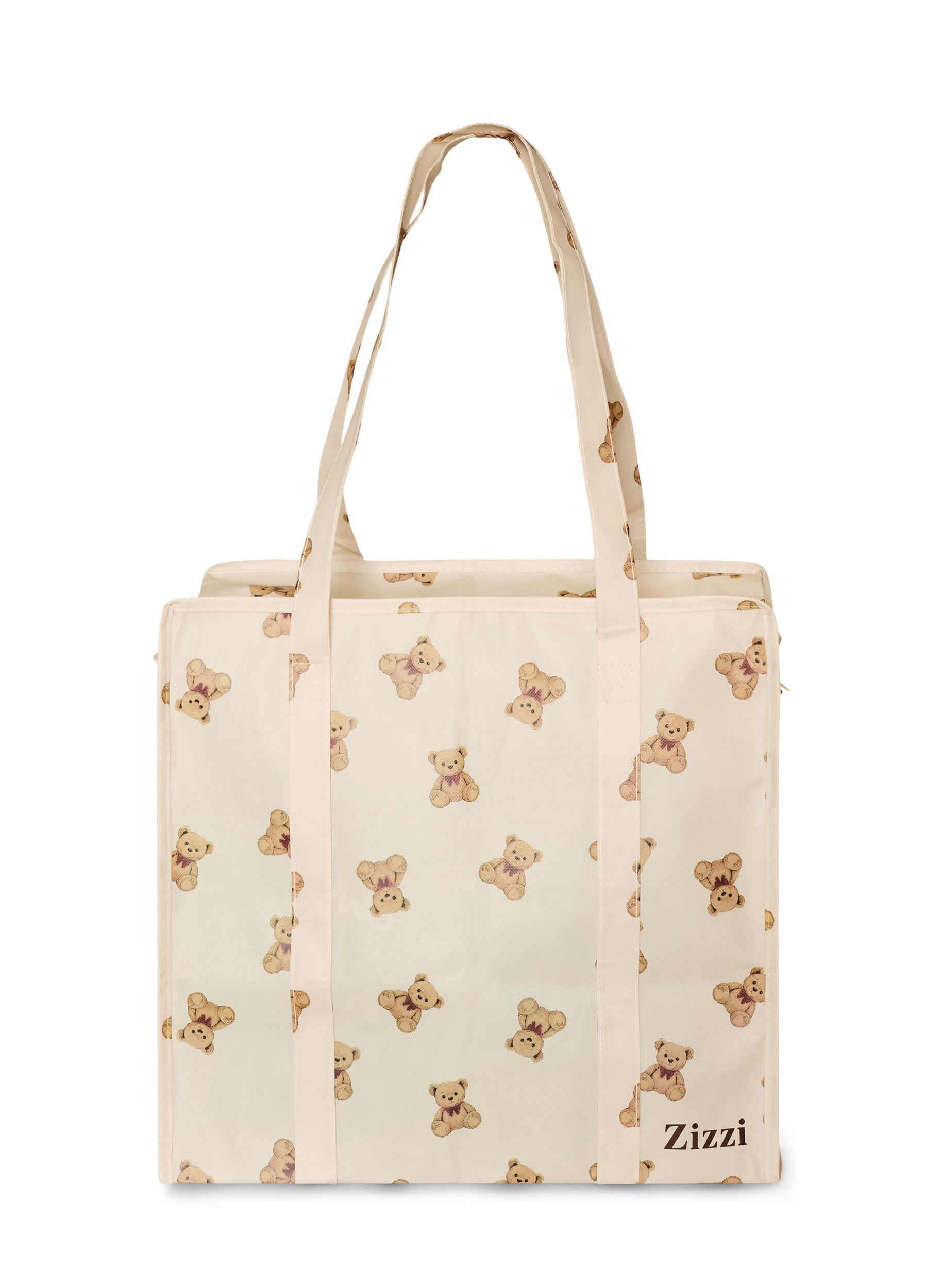 ZizziEinkaufstasche mit Rei&szlig;verschluss, Beige, Packshot image number 1