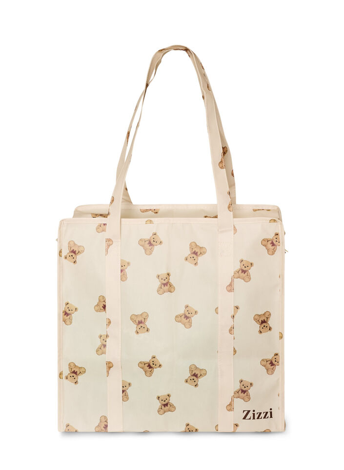 Einkaufstasche mit Rei&szlig;verschluss, Beige, Packshot image number 1