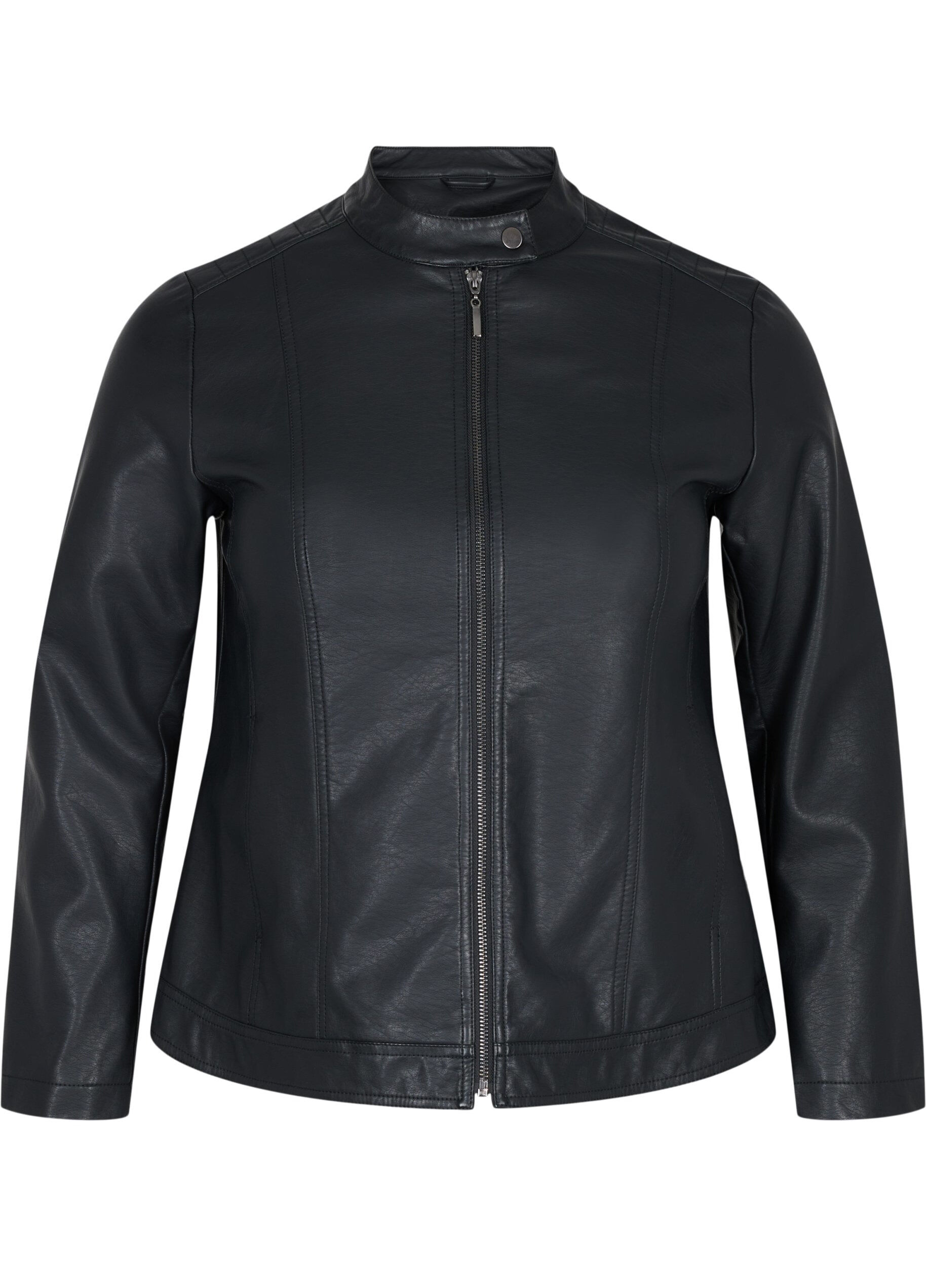 ZizziKunstlederjacke mit Taschen, Black, Packshot image number 0