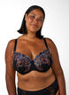 Vorgeformter BH mit Blumenstickerei, Schwarz, Model image number 0