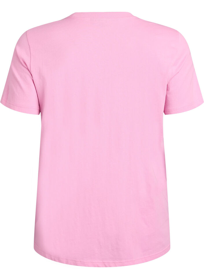 Basic-T-Shirt aus Baumwolle mit Rundhalsausschnitt, Pink, Packshot image number 1