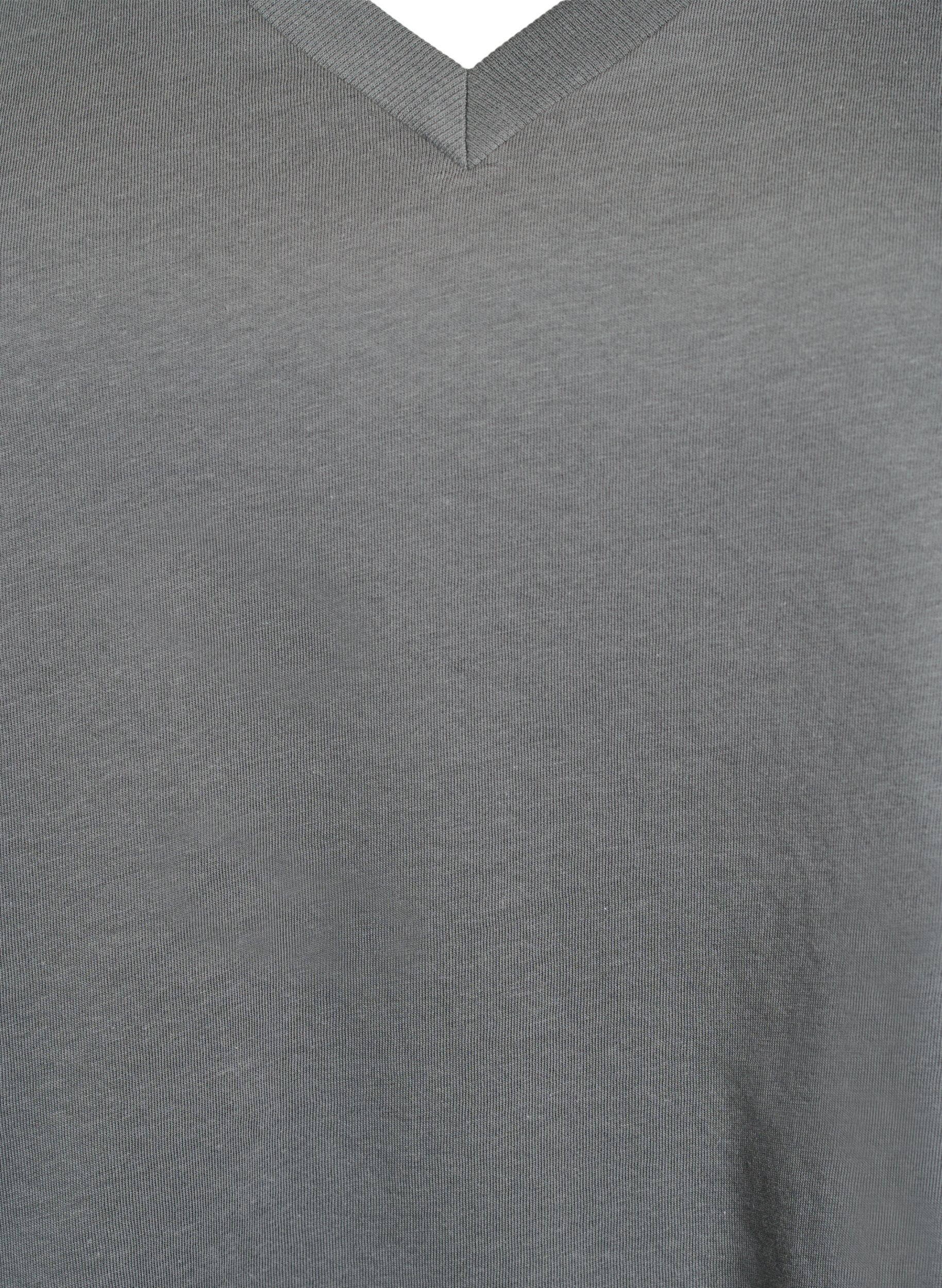 ZizziEinfaches T-Shirt aus Baumwolle mit V-Ausschnitt., Gr&uuml;n, Packshot image number 2