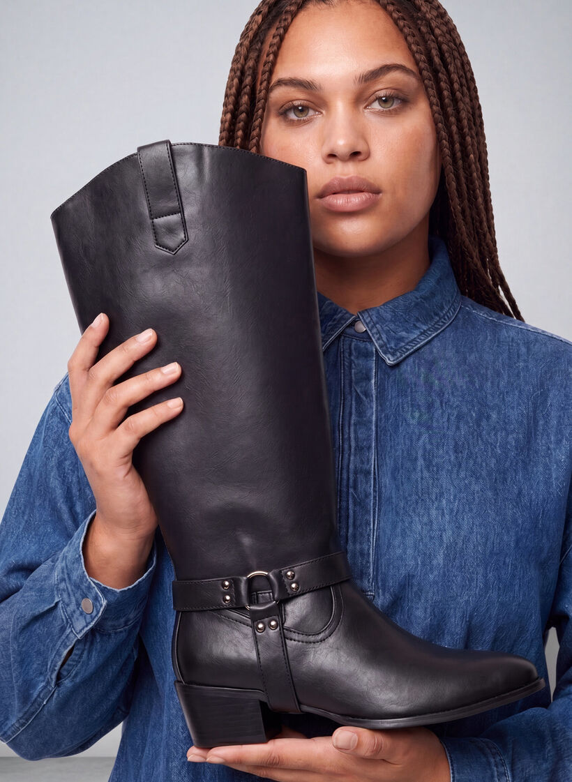Langschaftstiefel mit abnehmbarem Schaft, Schwarz, Image image number 0