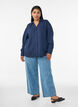 Lockere Bluse mit V-Ausschnitt, Blau, Model image number 1