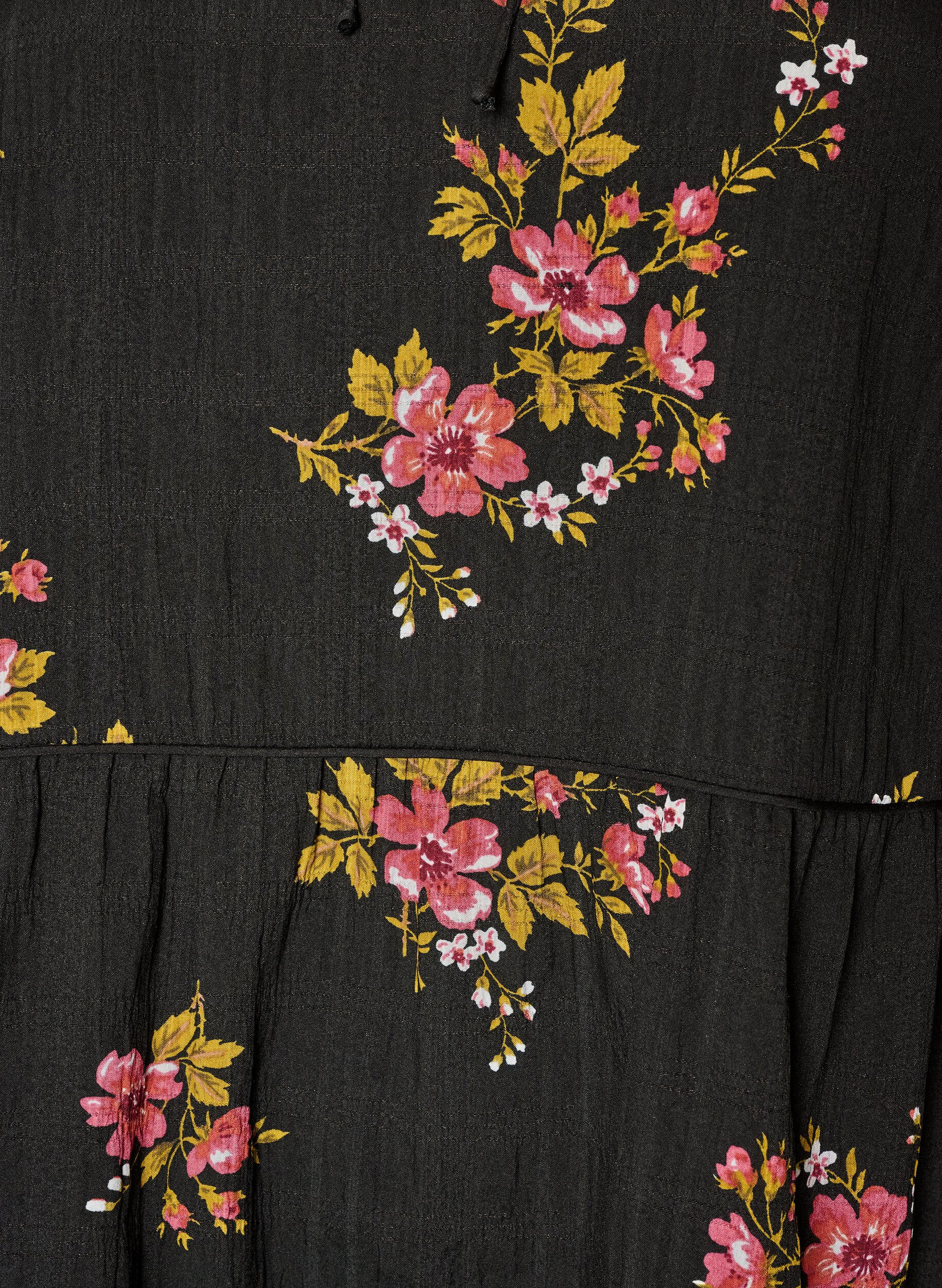 ZizziGebl&uuml;mtes Kleid mit Bindeverschluss, Schwarz, Packshot image number 2