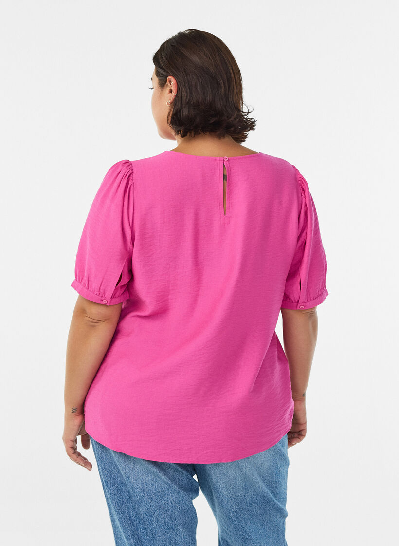 Bluse aus Viskose mit halben &Auml;rmeln, Rot, Model image number 2