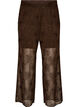 Hose aus Mesh mit floraler Stickerei und Pailletten, Braun, Packshot image number 0