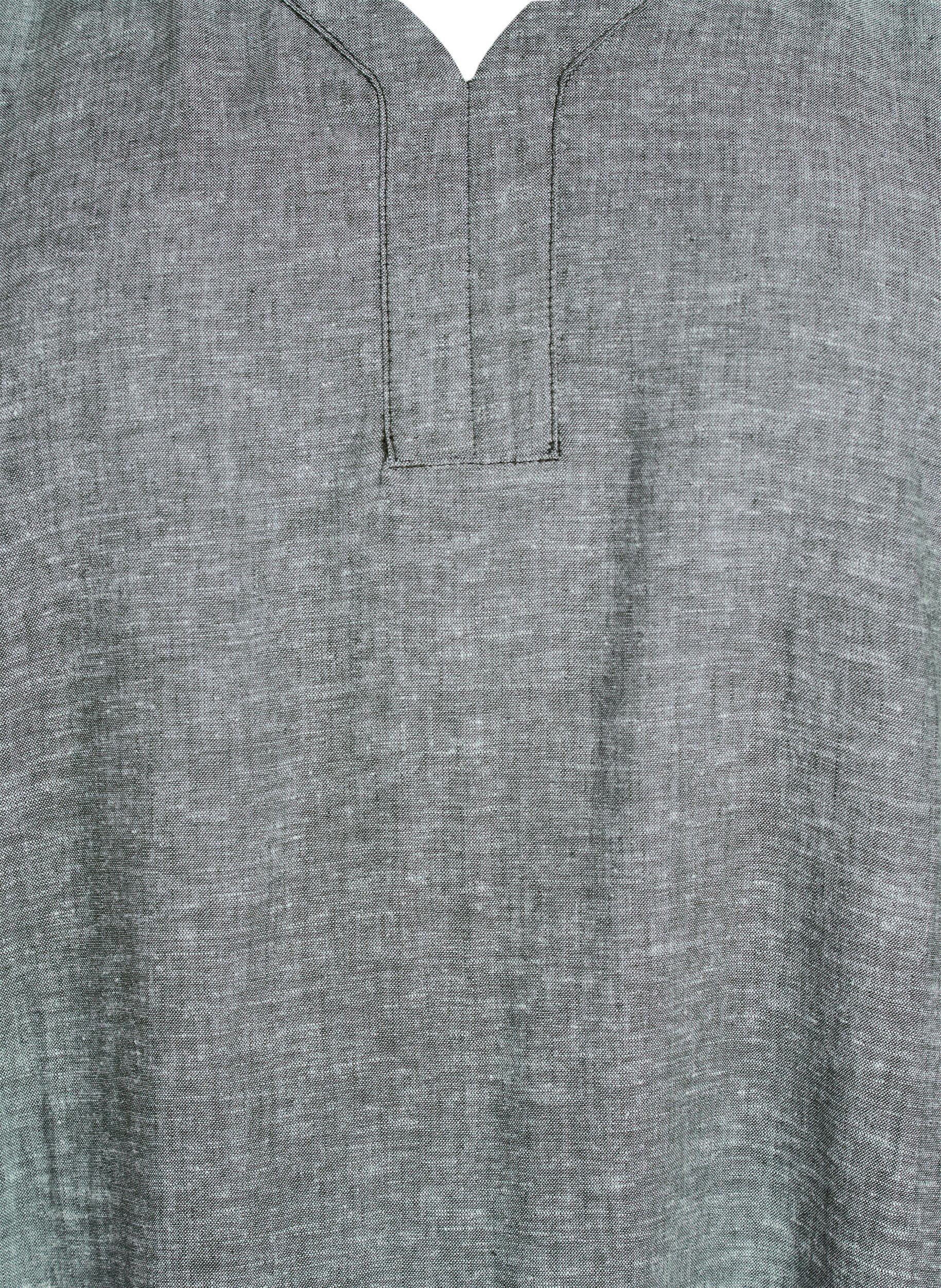 ZizziMidikleid aus Leinen und Viskose mit kurzen &Auml;rmeln, Gr&uuml;n, Packshot image number 2