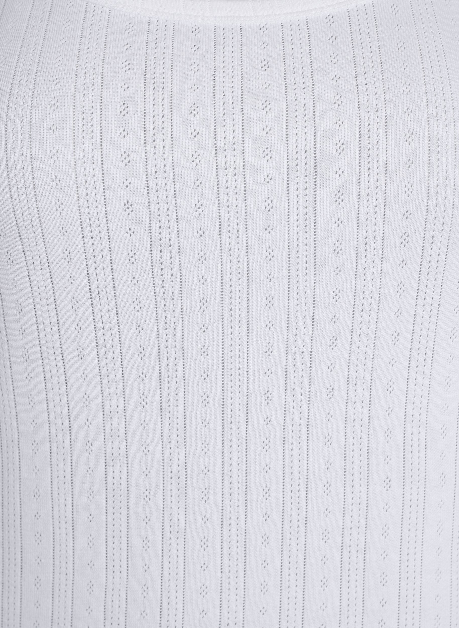 ZizziNachthemd aus Bio-Baumwolle mit Strukturmuster, Wei&szlig;, Packshot image number 2